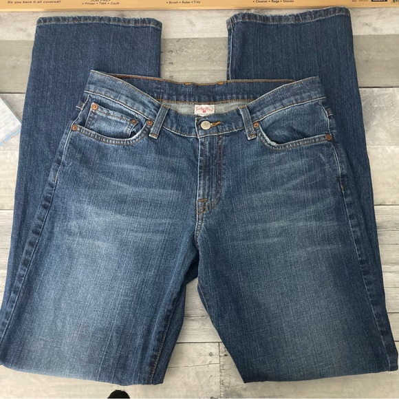 Lucky Brand Denim - Lucky Brand Dungarees Gene Montesano Rider Fit Relaxed Long Women's Size 10 / 30